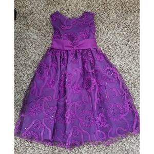 Girls purple party sequin dress